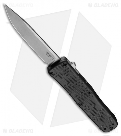 Boker USA OTF Automatic Knife Black Aluminum (3.5" Stonewash)
