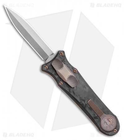 G&G Hawk Custom Deadlock Model A Knife D/A OTF Auto  Marble CF/Bronze (3.75" SW)