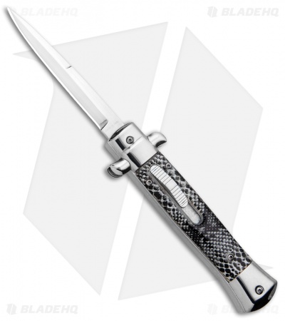 9" Italian Stiletto OTF Automatic Knife Cottonmouth (3.8" Satin)