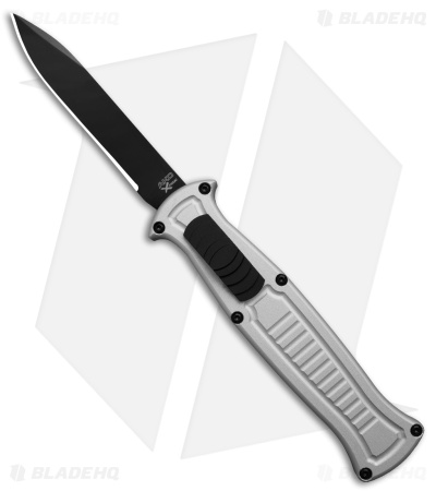 AKC X-treme EVO R OTF Automatic Knife Silver Aluminum (3.5" Black)
