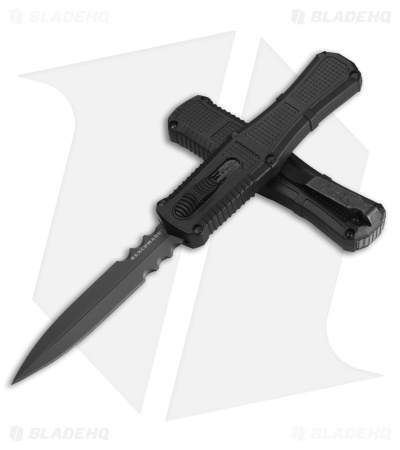 Benchmade Claymore OTF D/A Auto Knife Black Grivory (3.9" Gray Serr) 3370SGY