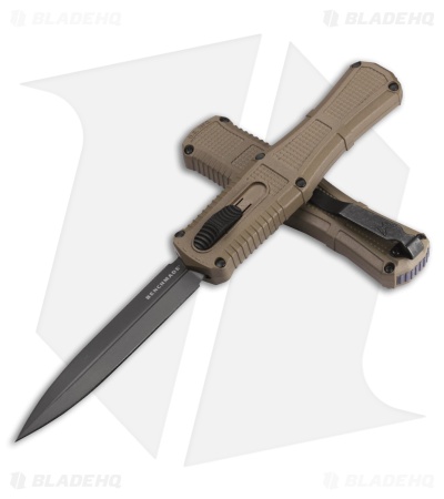 Benchmade Claymore OTF D/A Auto Knife Green Grivory (3.9" Gray) 3370GY-1