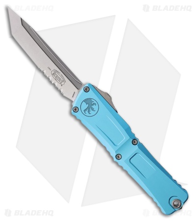 Microtech Combat Troodon Gen III T/E OTF Knife Turquoise Al (4" SW Serr)