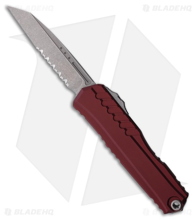 Microtech Cypher II S/E OTF Automatic Knife Merlot Red Aluminum (3.5" Apoc Serr)