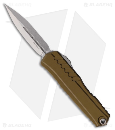 Microtech Cypher II D/E OTF Automatic Knife OD Green Aluminum (3.5" Stonewash)