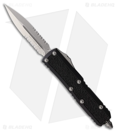Microtech Daytona D/E OTF Automatic Knife Black Aluminum (3" Stonewash Serr)