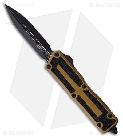 Microtech Scarab II Gen III D/E OTF Automatic Knife Tan Aluminum (4" Black)