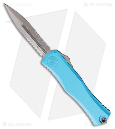 Microtech Hera II D/E OTF Automatic Knife Turquoise Aluminum (4" Stonewash Serr)