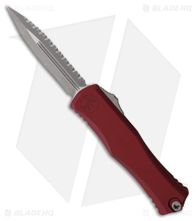 Microtech Hera II D/E OTF Automatic Knife Merlot Red Al (4" Apoc Full Serr)