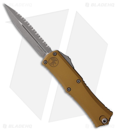 Microtech Hera II Mini D/E OTF Automatic Knife Tan Aluminum (3" Apoc Full Serr)