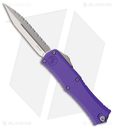 Microtech Hera II Mini D/E OTF Automatic Knife Purple Aluminum (3" SW Full Serr)