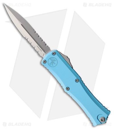 Microtech Hera II Mini D/E OTF Auto Knife Turquoise Aluminum (3" Satin Serr)