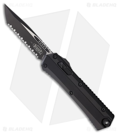 Microtech Combat Troodon Gen III D/E OTF Knife Black Aluminum (4" Black Serr)