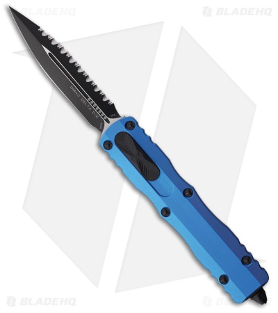 Microtech Dirac Delta D/E OTF Automatic Knife Blue Aluminum (3.75" Black FS)