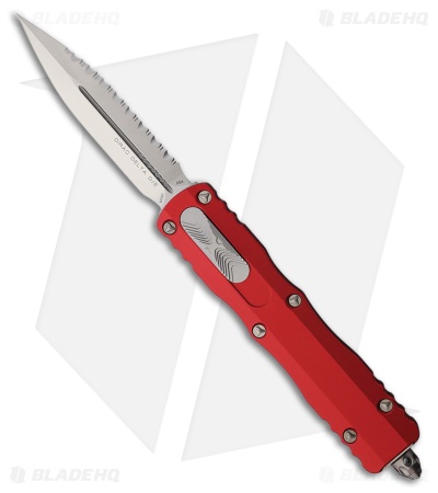 Microtech Dirac Delta D/E OTF Automatic Knife Red Aluminum (3.75" Satin FS)