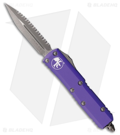 Microtech UTX-85 D/E OTF Automatic Knife Purple Aluminum (3.1" Apoc Full Serr)