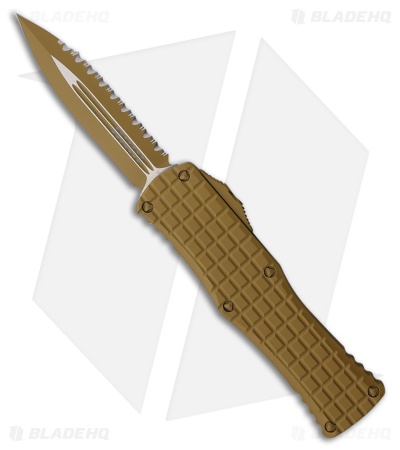 Microtech Hera D/E OTF Automatic Knife Tan Frag Aluminum (3.1" Tan Full Serr)