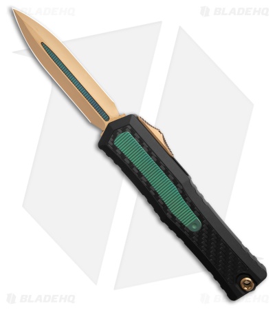 Microtech Atreus D/E OTF Automatic Knife Black Alloy/CF/Green Ti (4