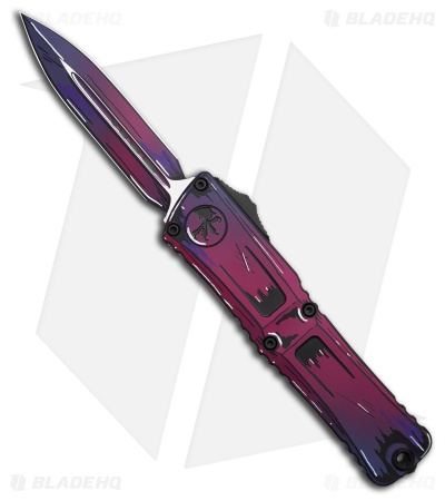 Microtech Combat Troodon Gen III D/E OTF Knife Purple Comic Strip  (4" Purple)