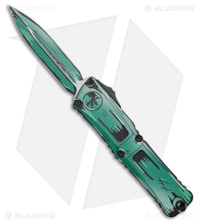 Microtech Combat Troodon Gen III D/E OTF Knife Turquoise Comic Strip  (4")