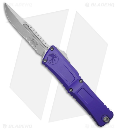 Microtech Combat Troodon Interceptor Gen III SS Purple Al (4" Partial Serr SW)