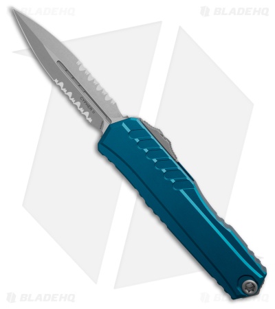 Microtech Cypher II D/E OTF Automatic Knife Blue (3.5" SW Serr) 1242-11BL