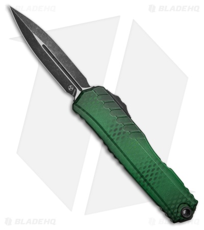 Microtech Cypher II D/E OTF Automatic Knife Green X-51 Aluminum (3.5" Black SW)