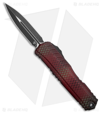 Microtech Cypher II D/E OTF Automatic Knife Red X-51 Aluminum (3.5" Black SW)