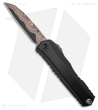 Microtech Cypher II S/E OTF Automatic Knife Black Aluminum (3.5" Coppermai Dam)