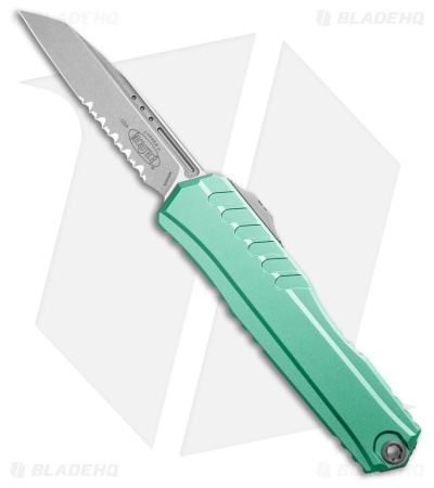 Microtech Cypher II S/E OTF Knife Turquoise Aluminum (3.5" SW Serr) 1241-11TQ