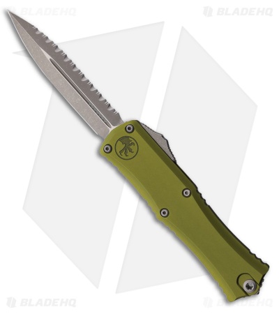 Microtech Hera II Mini D/E OTF Knife OD Green Aluminum (3" Apoc Full Serr)