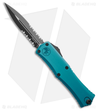 Microtech Hera II Mini D/E OTF Automatic Knife Blue Aluminum (2.9" Black Serr)