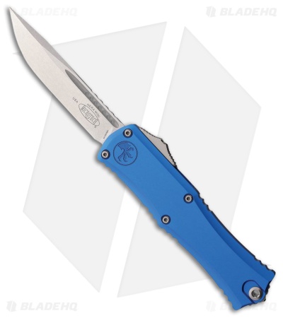 Microtech Hera II Mini S/E OTF Automatic Knife Blue Aluminum (3" Stonewash)
