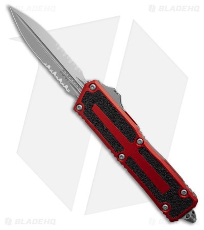 Microtech Scarab II Gen III D/E OTF Knife Red Aluminum (4" SW Serr) 1280-11RD
