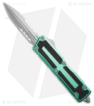 Microtech Scarab II Gen III D/E OTF Knife Turquoise Aluminum (4" Apoc Serr)