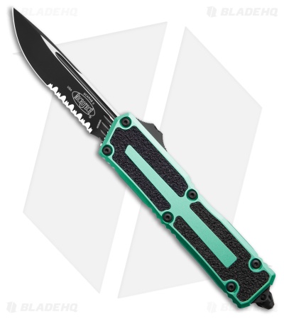 Microtech Scarab II Gen III S/E OTF Knife Turquoise Al (4" Black Serr) 1278-2TQ