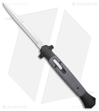 Mago Sim D/A Italian Stiletto Auto OTF Knife Black Carbon Fiber (5.75" Satin)