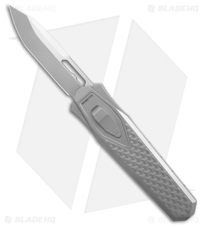 REMETTE RT-Swordfish Reverse Tanto Gravity Knife Ti + Green/Black CF (3" Satin)