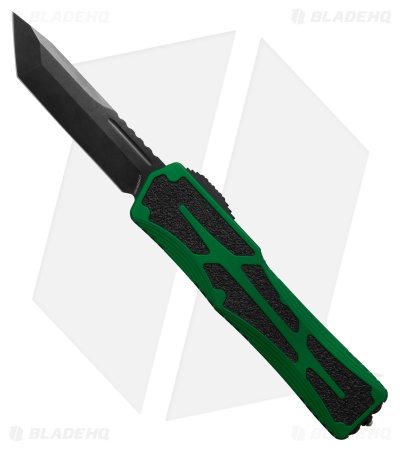 Heretic Knives Colossus Tanto OTF Toxic Green Aluminum (3.5" Black)
