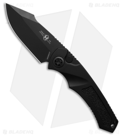 Heretic Knives Pariah MagnaCut Auto Knife Black Alum + Grip Inserts (3.9" Black)