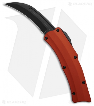 Heretic Knives ROC MagnaCut D/A OTF Auto Knife Orange Aluminum (3" Black DLC)