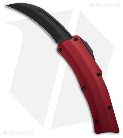 Heretic Knives ROC MagnaCut D/A OTF Auto Knife Red Aluminum (3" Black DLC)