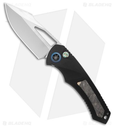 Heretic Knives Pariah Button Lock Knife Black Aluminum (3.8" Mirror)
