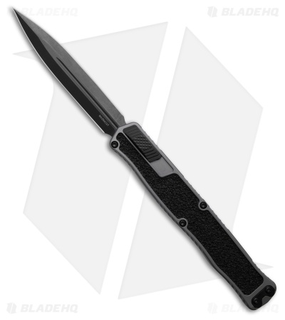 Heretic Cleric II Dagger OTF Auto Knife Gray Aluminum/Rubber (4.25