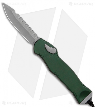 Heretic Knives Hydra OTF Automatic Knife Green S/E (3.625" Battleworn)