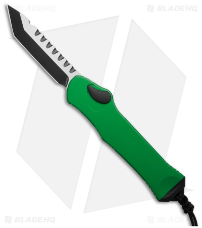 Heretic Knives Hydra Tanto OTF Automatic Knife Toxic Green (3.6" DLC Two-Tone)