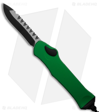 Heretic Knives Hydra Recurve OTF Automatic Knife Toxic Green (3.6" DLC Two-Tone)