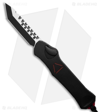 Heretic Knives Hydra MagnaCut S/A OTF Knife Black/Red Predator (3.6" Two-Tone)