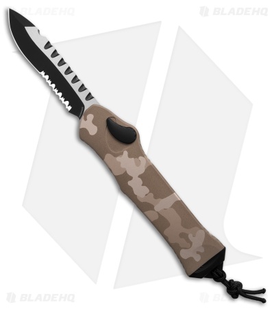 Heretic Knives Hydra Recurve S/A OTF Auto Knife Tan Camo (3.6