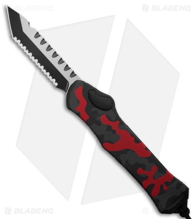 Heretic Knives Hydra Tanto S/A OTF Auto Knife Red Camo (3.6
